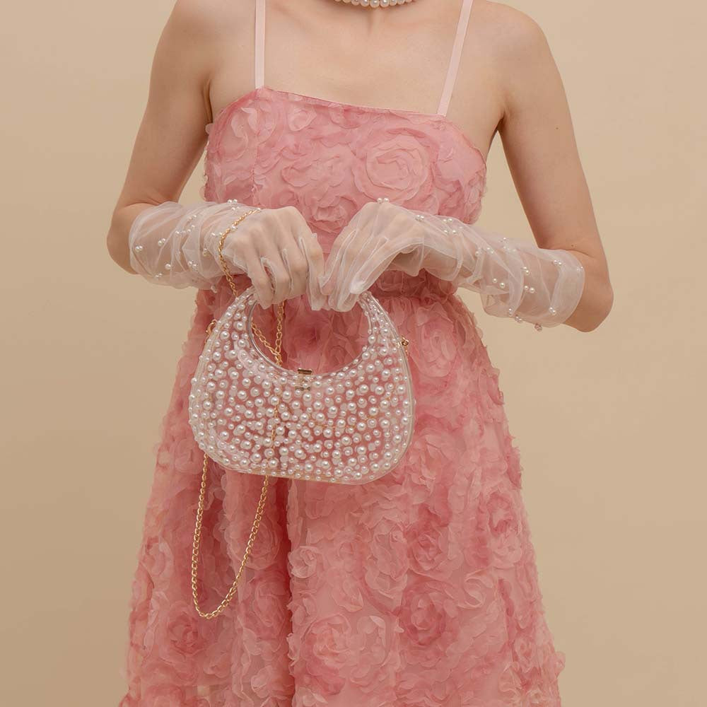 Fashion Trend Portable Acrylic Pearl Simple Dinner Bag