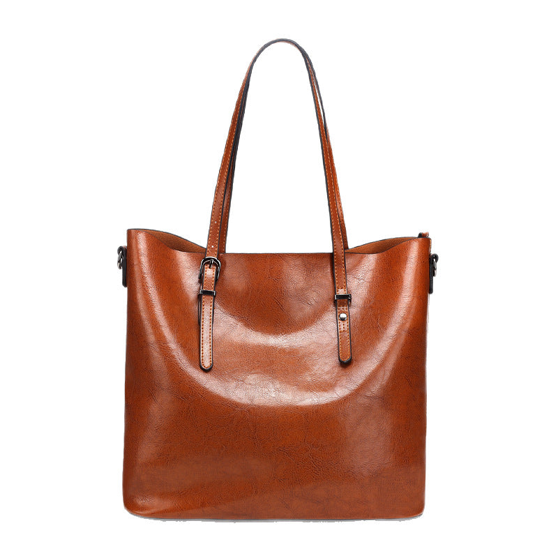Women's Fashion Trendy Oil Wax Leather Women's Handbag
