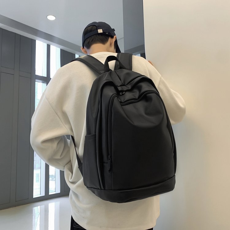 Men's Large Capacity Solid Color Junior High Backpacks