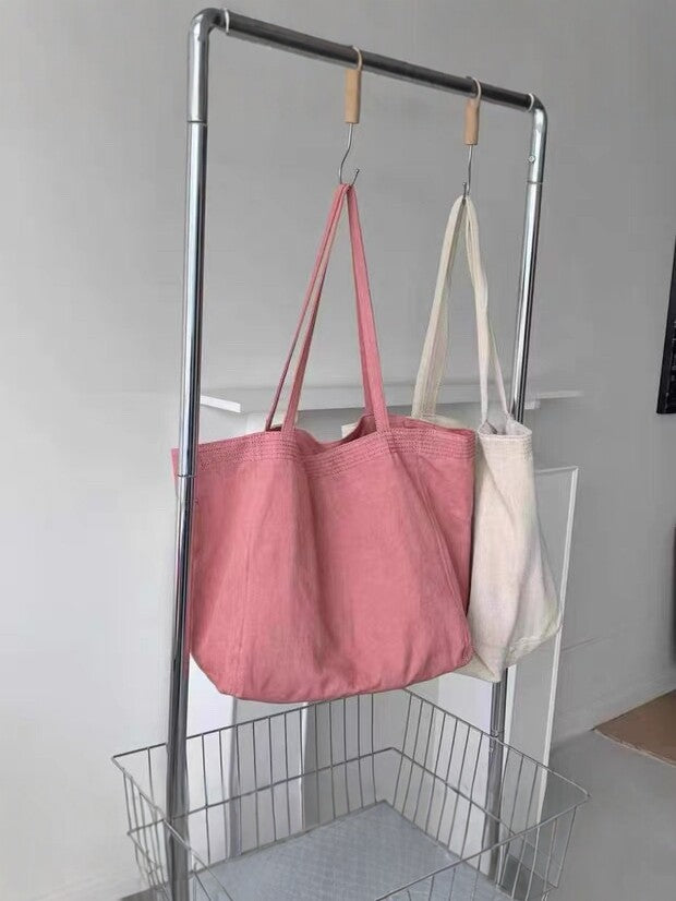 Women's Korean Simple Canvas Commute Fashion Shopping Shoulder Bags
