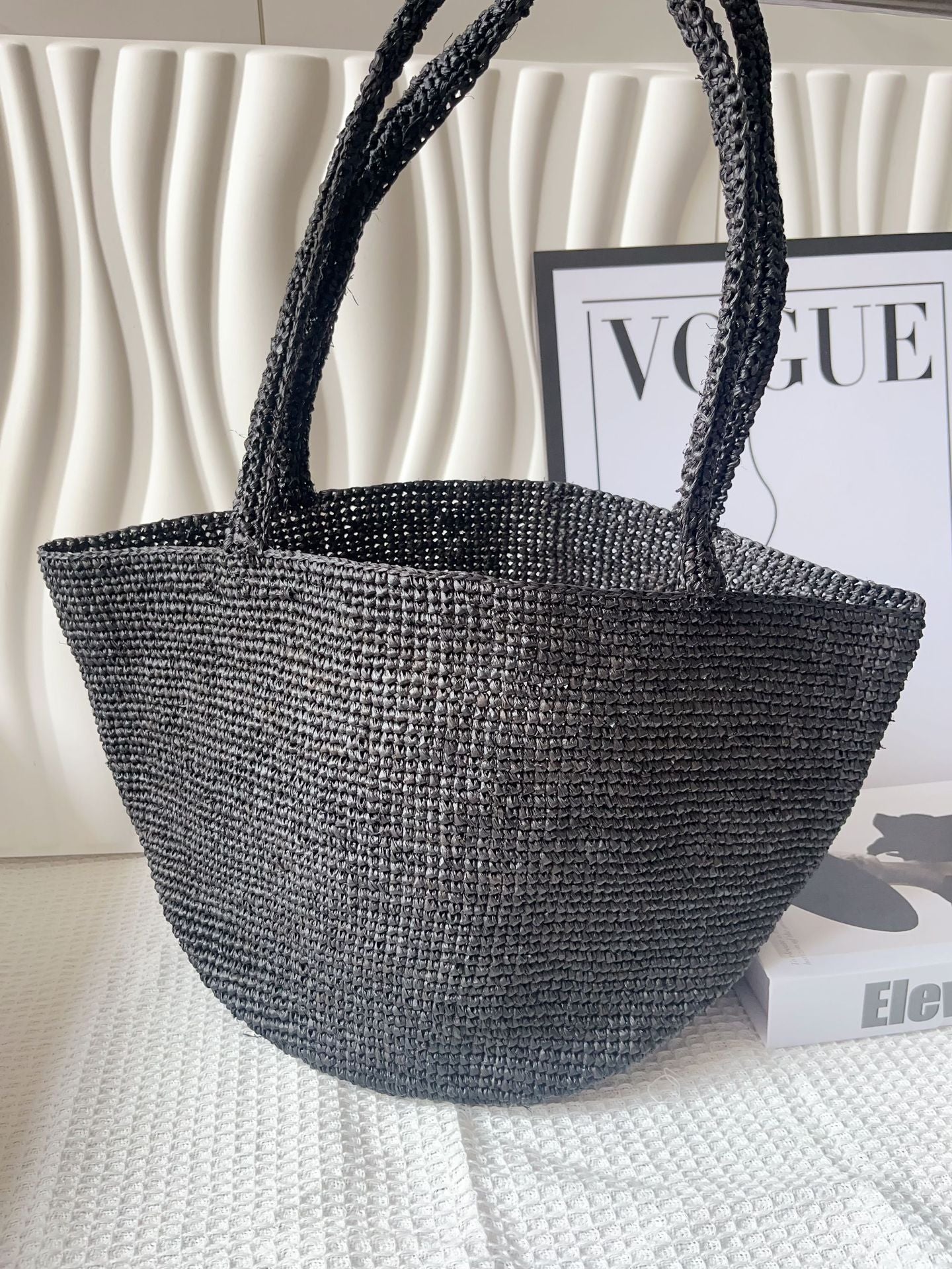 Summer Lady Raffia Hand-woven Fashion Simple Seaside Vacation Shoulder Bags