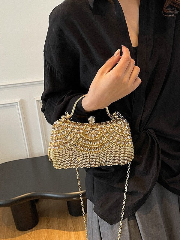 Cool Female Fashion Rhinestone Versatile Chain Bags