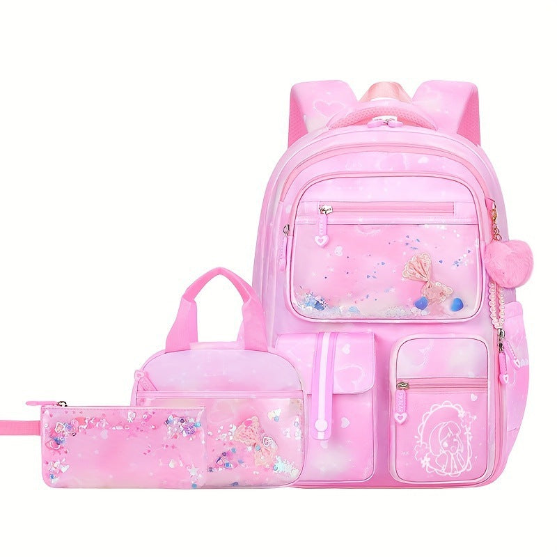 Three-piece Set Lunch Refrigerator Sweet Female Large Capacity Burden Backpacks