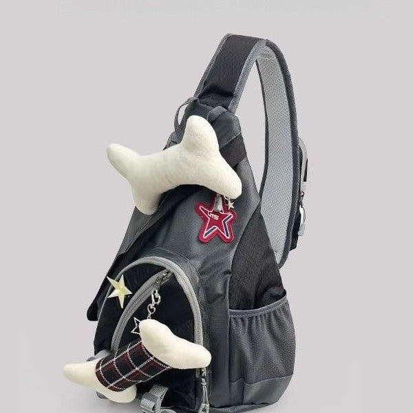 Women's Style Soft Good-looking Contrast Color Large College Student Schoolbag