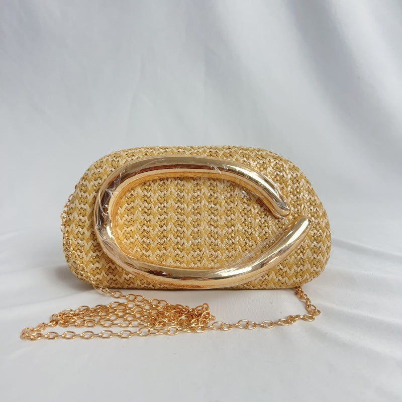 Creative Metal Chain Box Clutch Banquet Dinner Bag