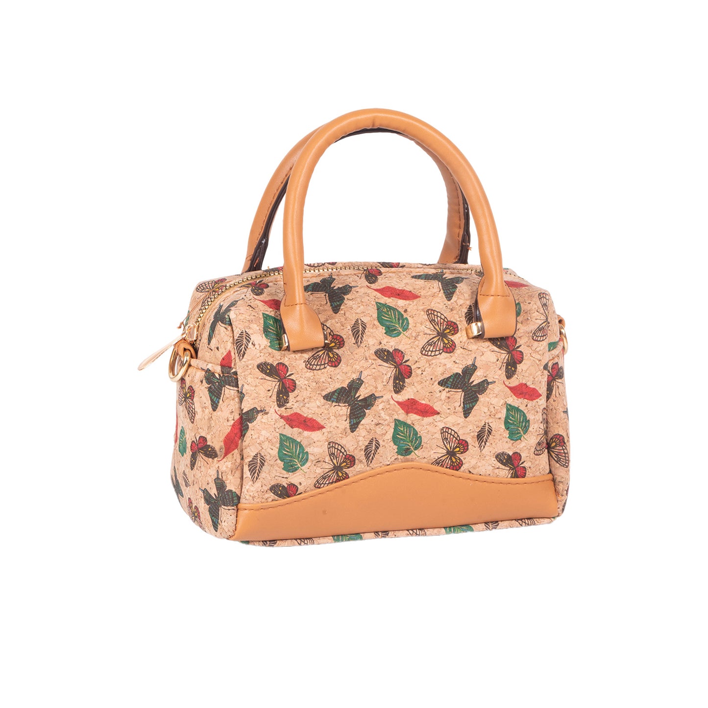 Women's Wooden Wood Outside Cork Tree Leather Women's Handbag