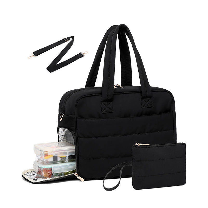 Lunch With Insulated Compartment Fluffy Quilted Bags