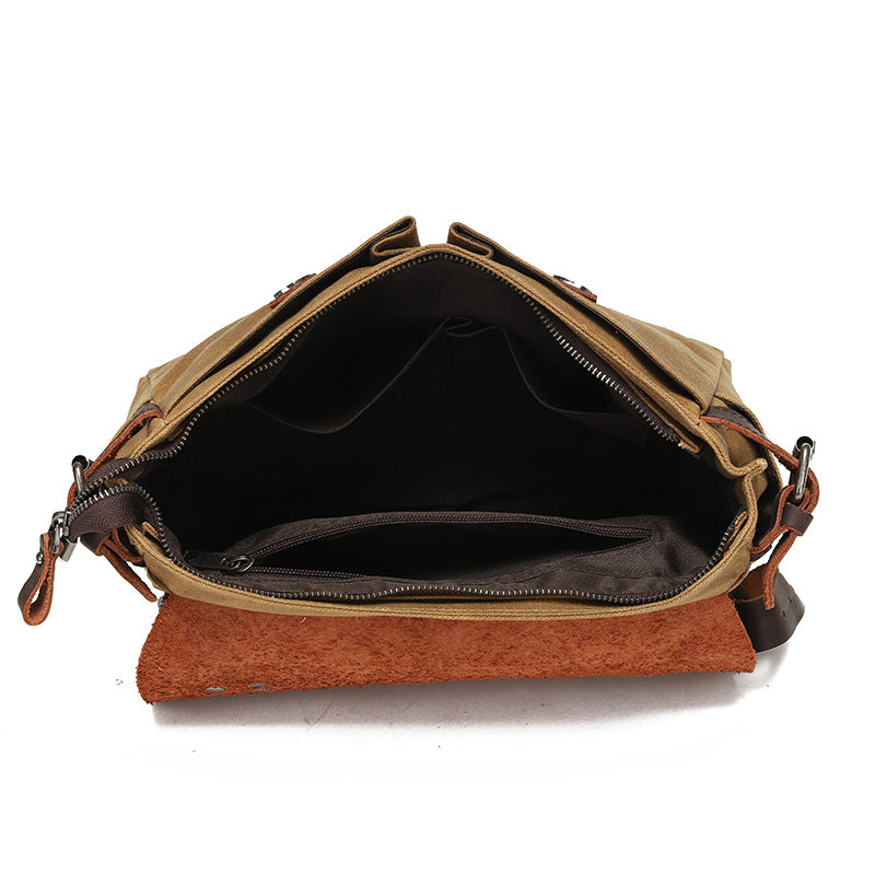 New Popular Retro Waterproof Waxed Cowhide Shoulder Bags