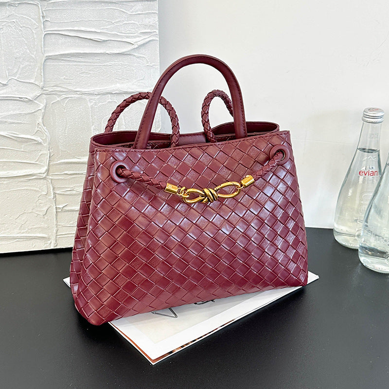 Women's Metal Cord Fastener Woven Niche Advanced Women's Messenger Bag