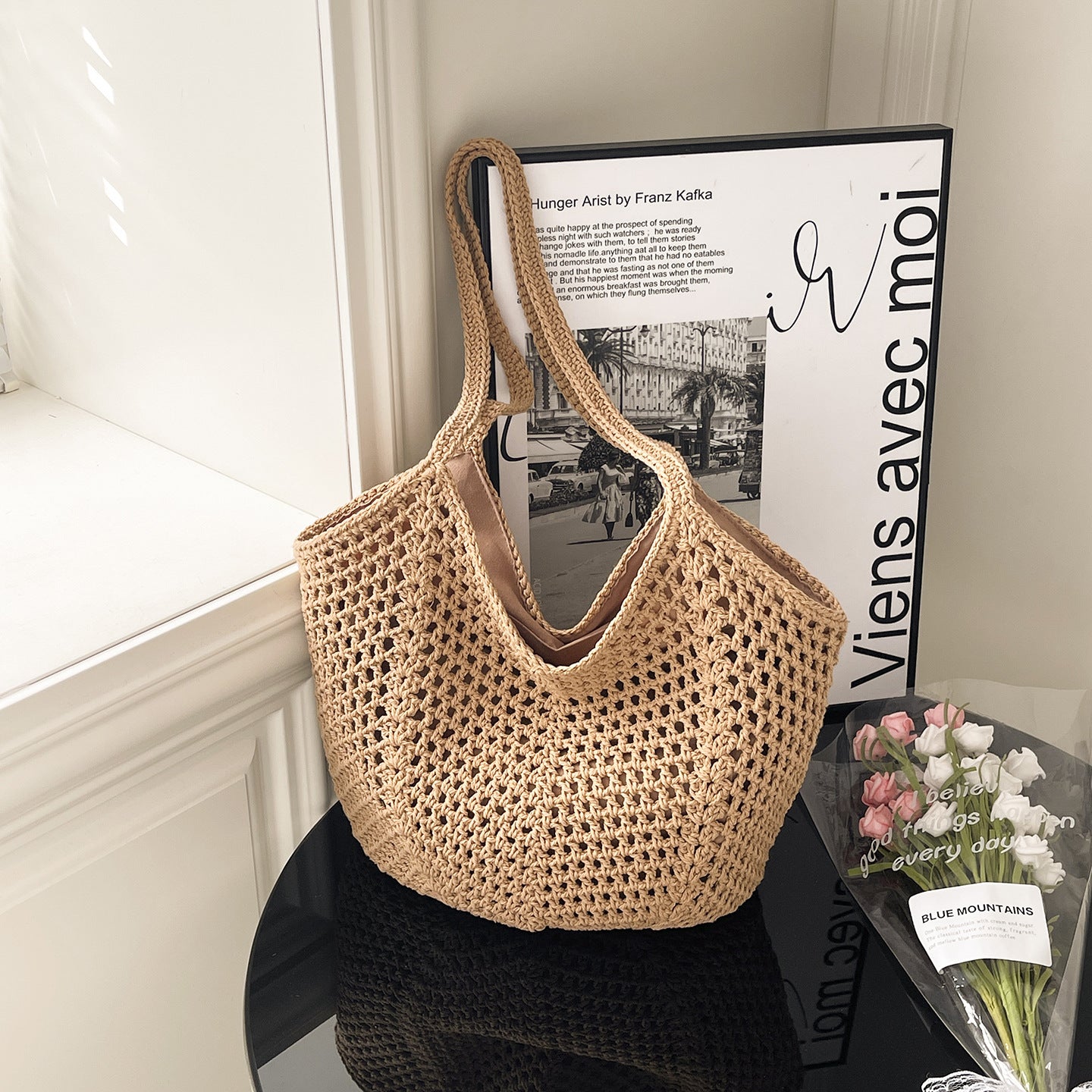 Women's Hollow Korean Style Fashion Vacation High-grade Handbags