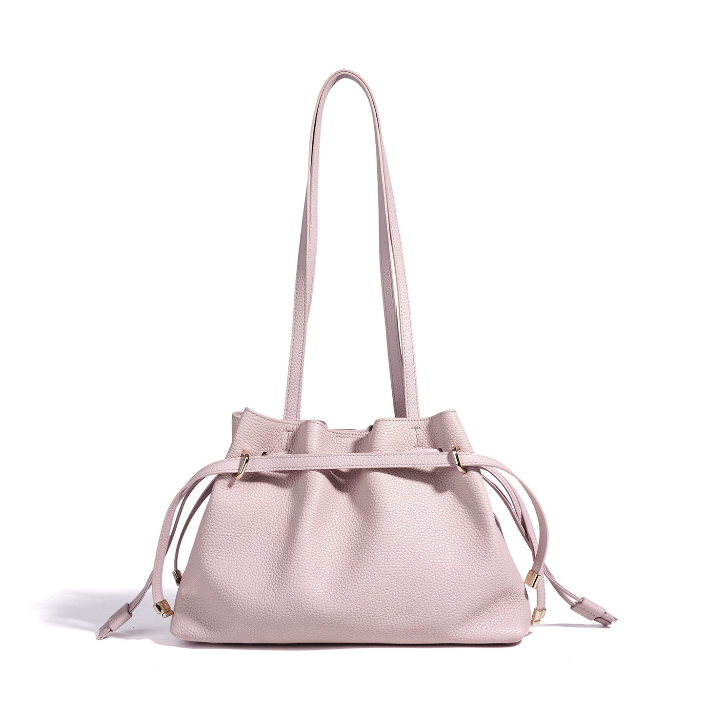 Women's Cowhide Korean Simple Leather Drawstring Lucky Shoulder Bags