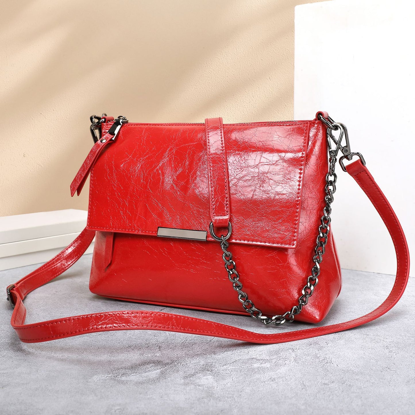 Wild Berry Genuine Leather For Large Capacity High Sense Bucket Bags