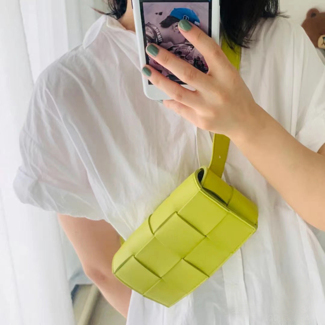 Women's Fashion More Than Braided Leather Method Candy Color Pillow Women's Shoulder Bag