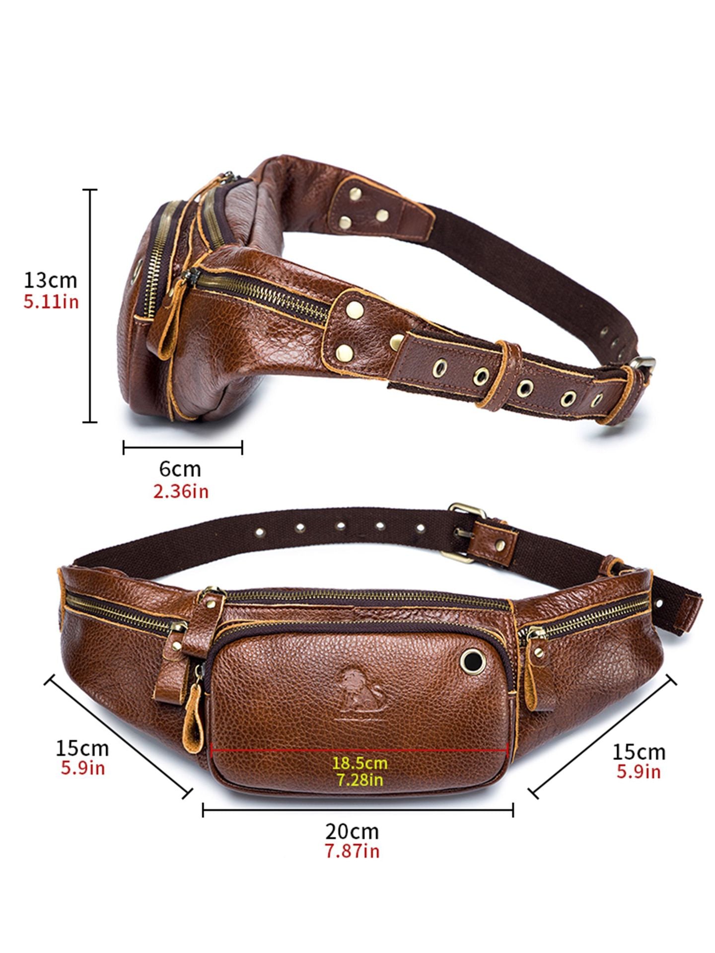 Men's Genuine Leather Cowhide Leisure Style First Men's Chest Bag