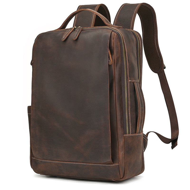 Women's & Men's Crazy Horse Leather Retro Backpacks
