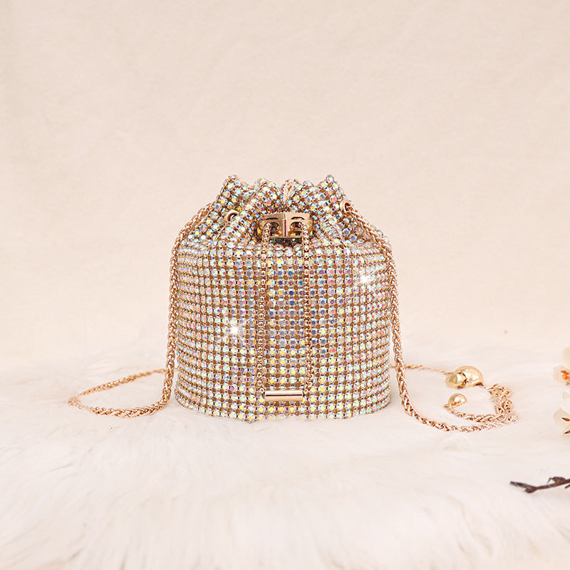 Women's Fashion Full Diamond Minority Chain Dinner Bag