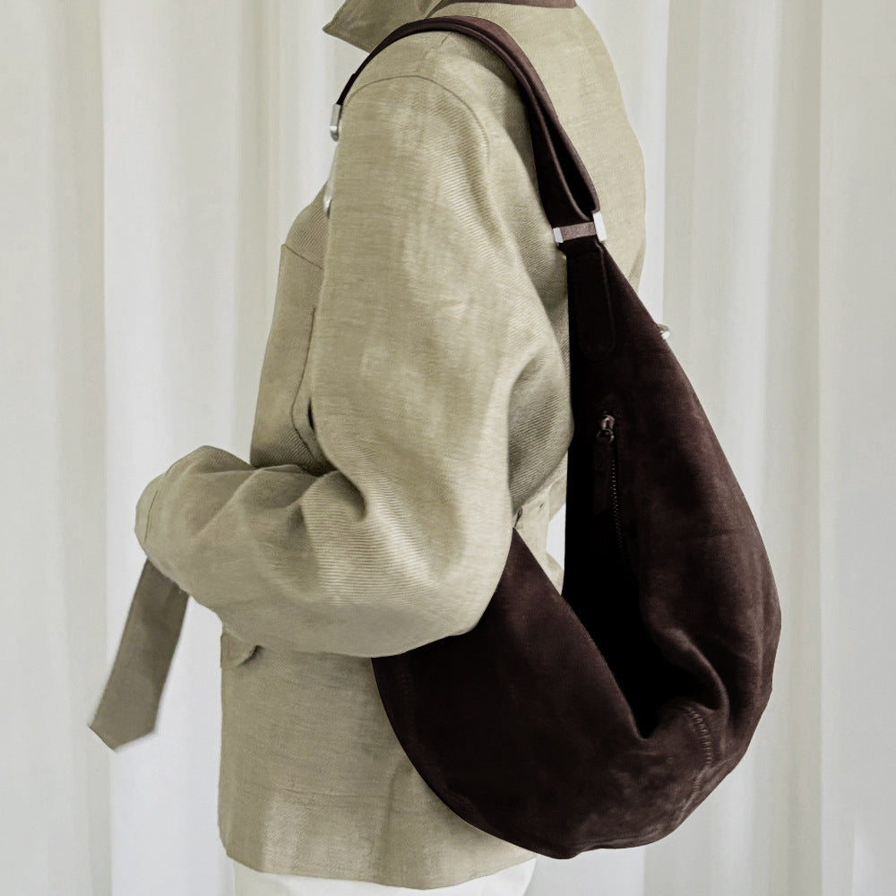 Women's Top Layer Leather Frosted Cowhide Unisex Horn Women's Messenger Bag