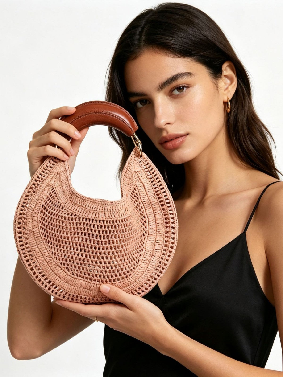 Luxury Fashion Hand-woven Selenodont Summer Vacation Beach Hollow Design Portable Women's Handbag