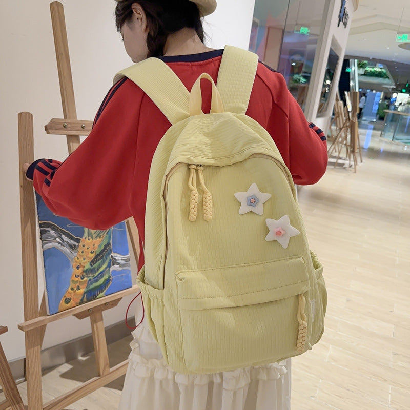Women's Solid Color Korean High Junior Style Primary School Bag