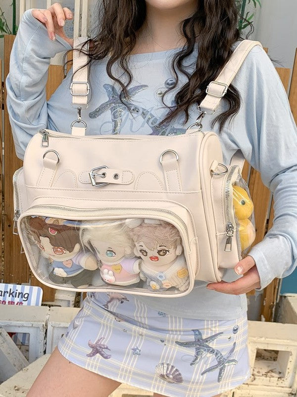 Women's Transparent Cartoon Shoulders One College Style Women's Shoulder Bag