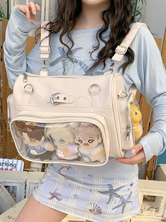 Women's Transparent Cartoon Shoulders One College Style Women's Shoulder Bag