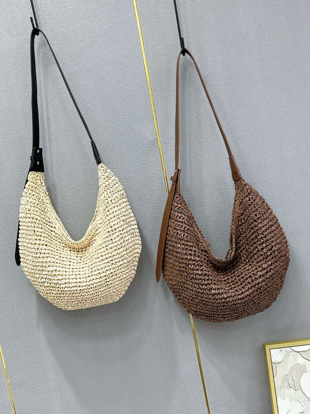 Women's Popular Woven Fashion Straw Boston Ton Men's Bags