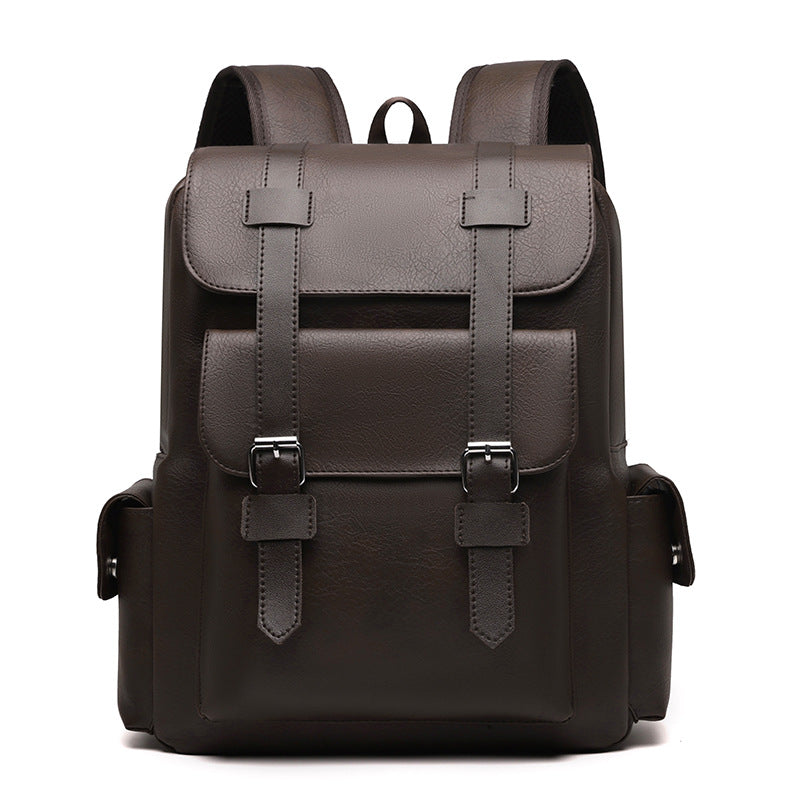 British Retro Soft Leather Large Capacity Leisure Backpack