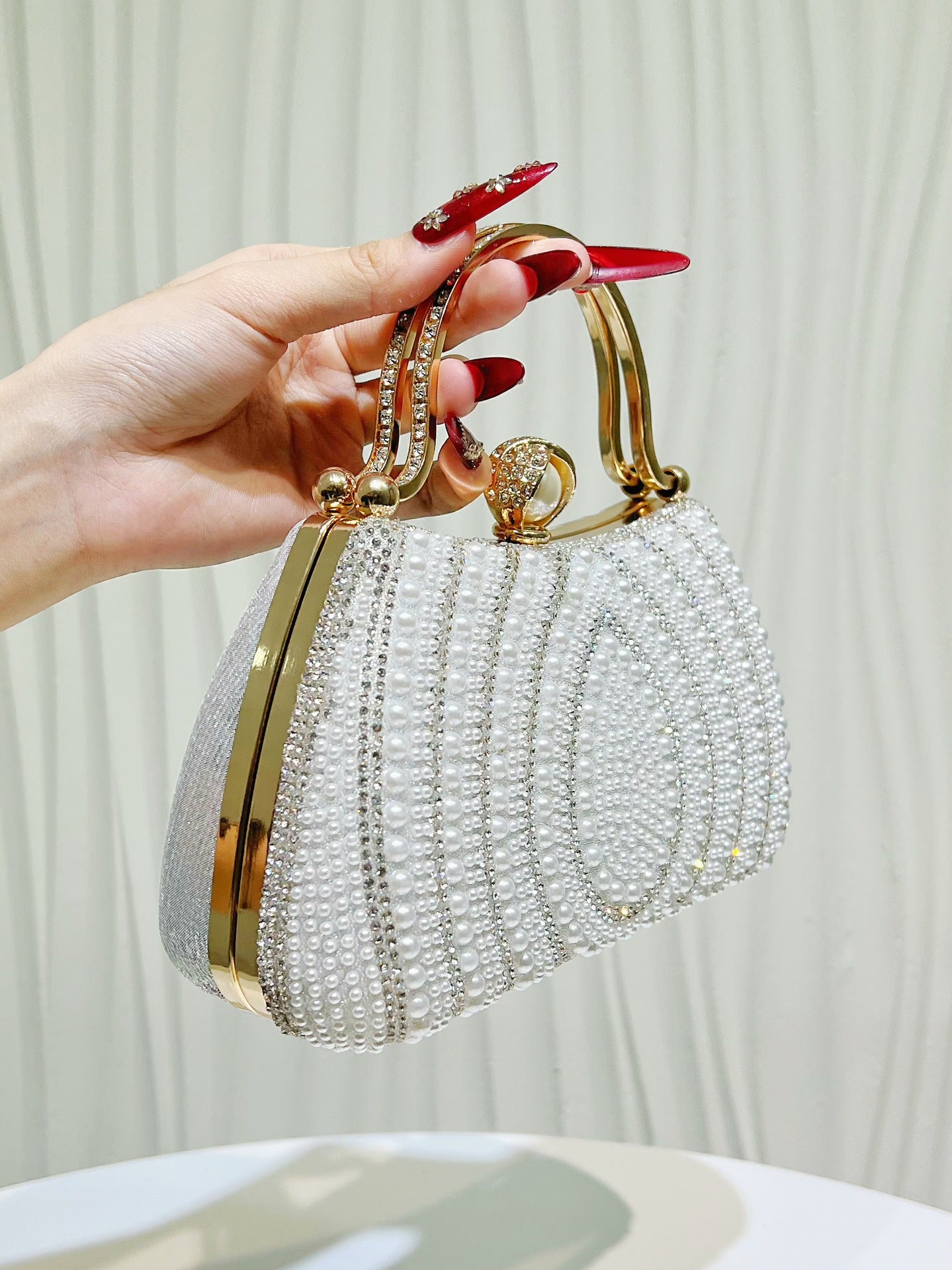 Graceful Pearl Diamond Fashion Banquet Clutch Bags