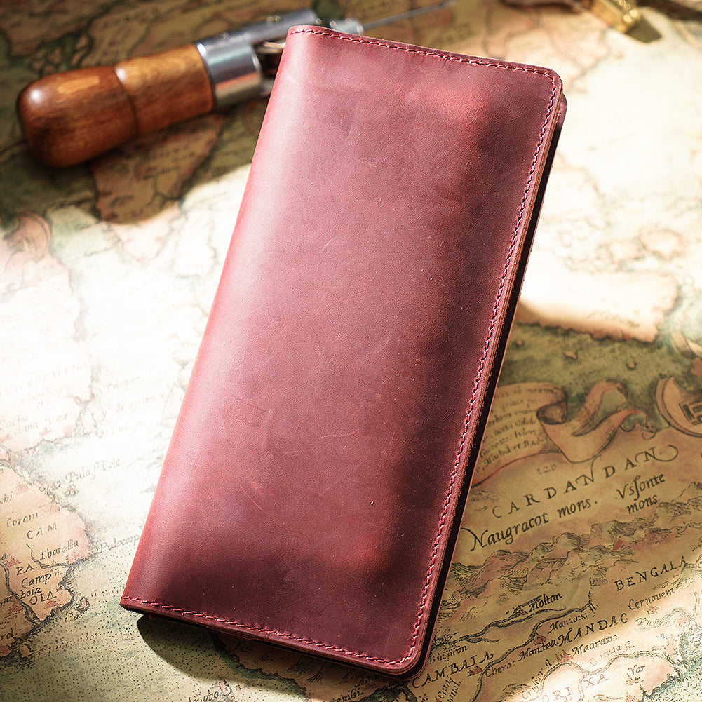 Men's Retro Crazy Horse Leather Genuine Cattlehide Men's Wallet