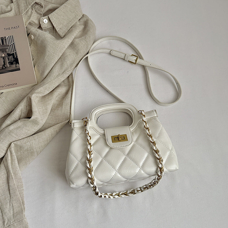 Korean Style Fashion Embroidery Thread Rhombus Women's Messenger Bag