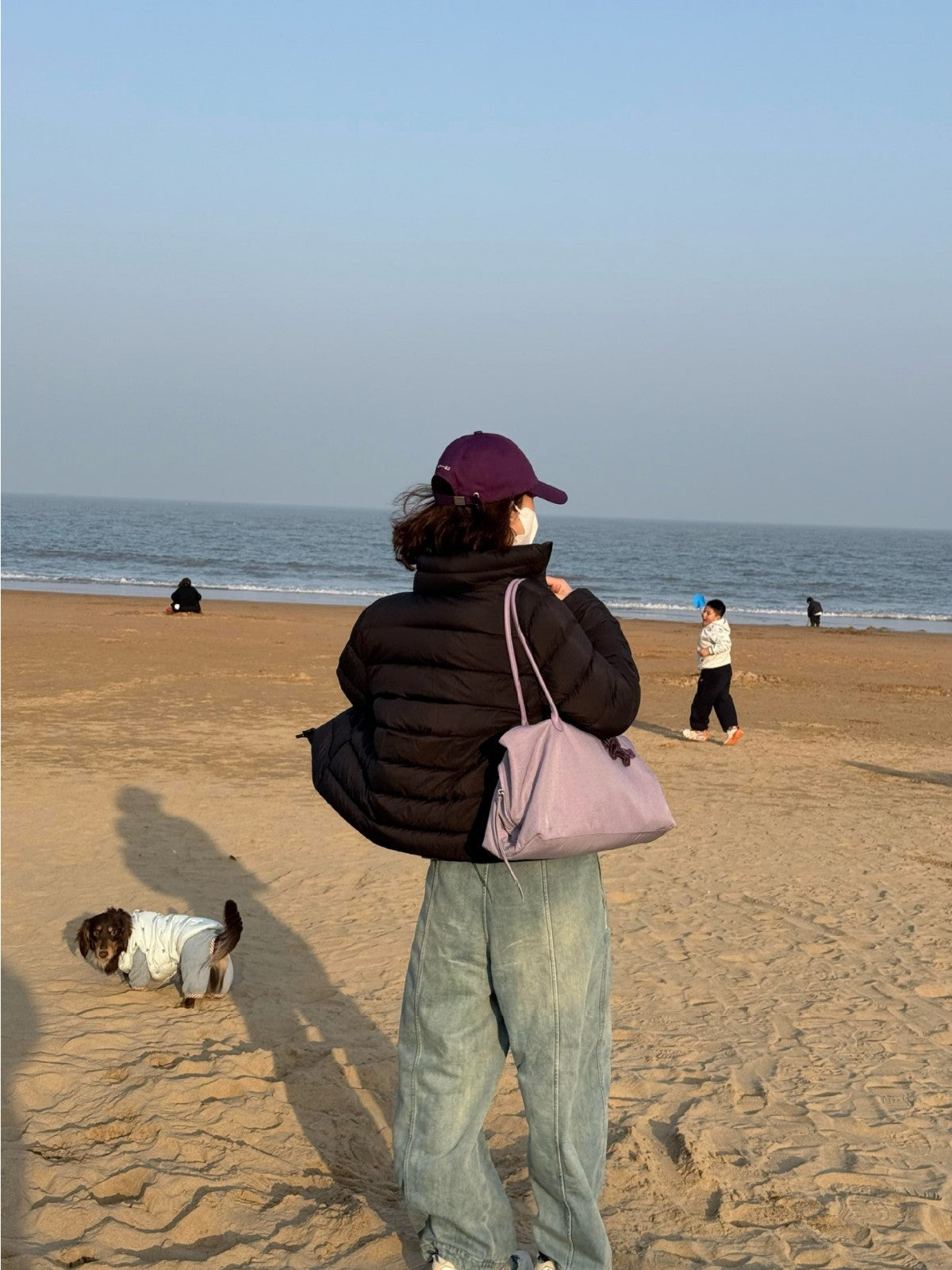 Niche Contrast Color Lightweight Nylon Large Tote Bag