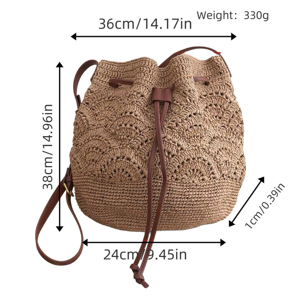 Women's Straw Woven Hollow Lace Beach Vacation Women's Handbag