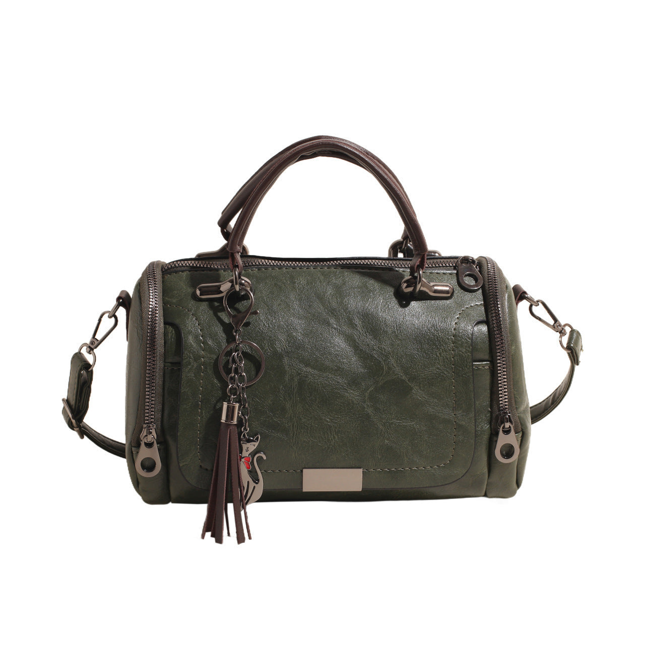Women's Fashion Retro Large Capacity Soft Leather Boston Women's Shoulder Bag