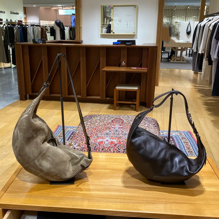 Niche Genuine Leather Quiver Underarm Croissant Cowhide Women's Messenger Bag