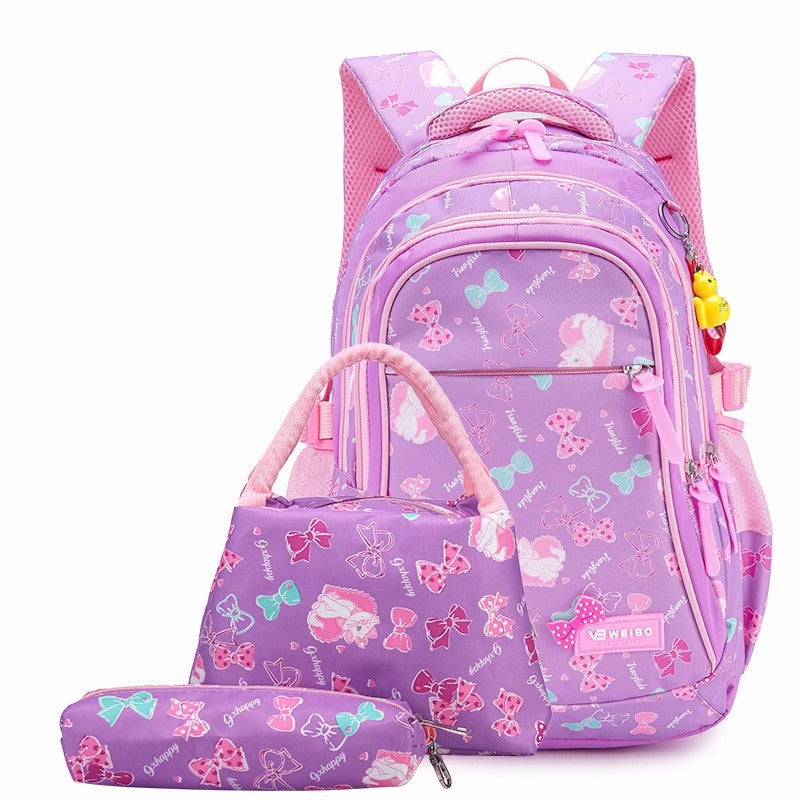 Cool Korean Style Waterproof Three-piece Set College Student Schoolbag
