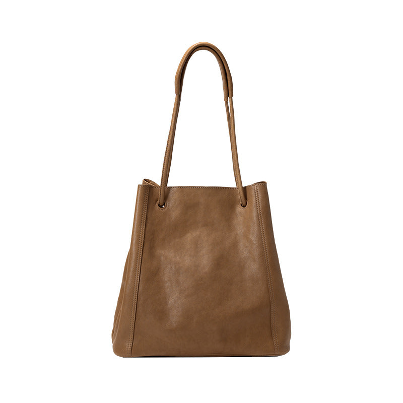 Commuter Large Capacity Genuine Leather Vegetable Women's Shoulder Bag