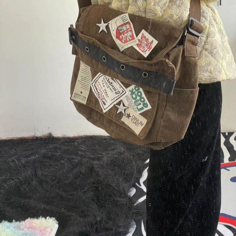 Autumn American Campus Hot Patch Distressed Bags