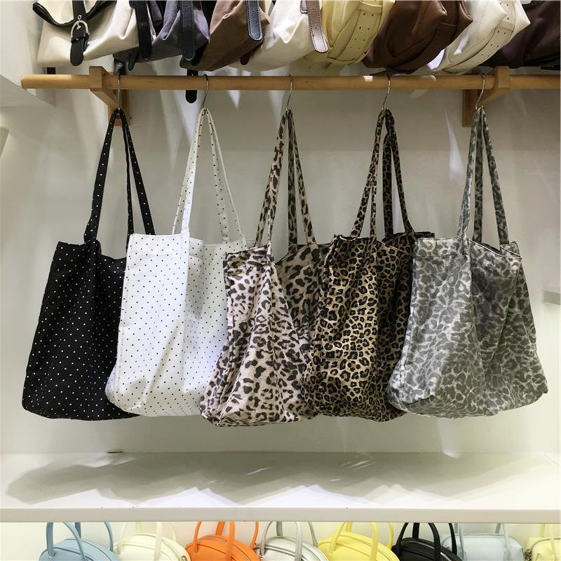 Cabinet Summer Korean Style Dot Large Capacity Leopard Print Versatile Women's Shoulder Bag