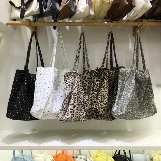 Cabinet Summer Korean Style Dot Large Capacity Leopard Print Versatile Women's Shoulder Bag