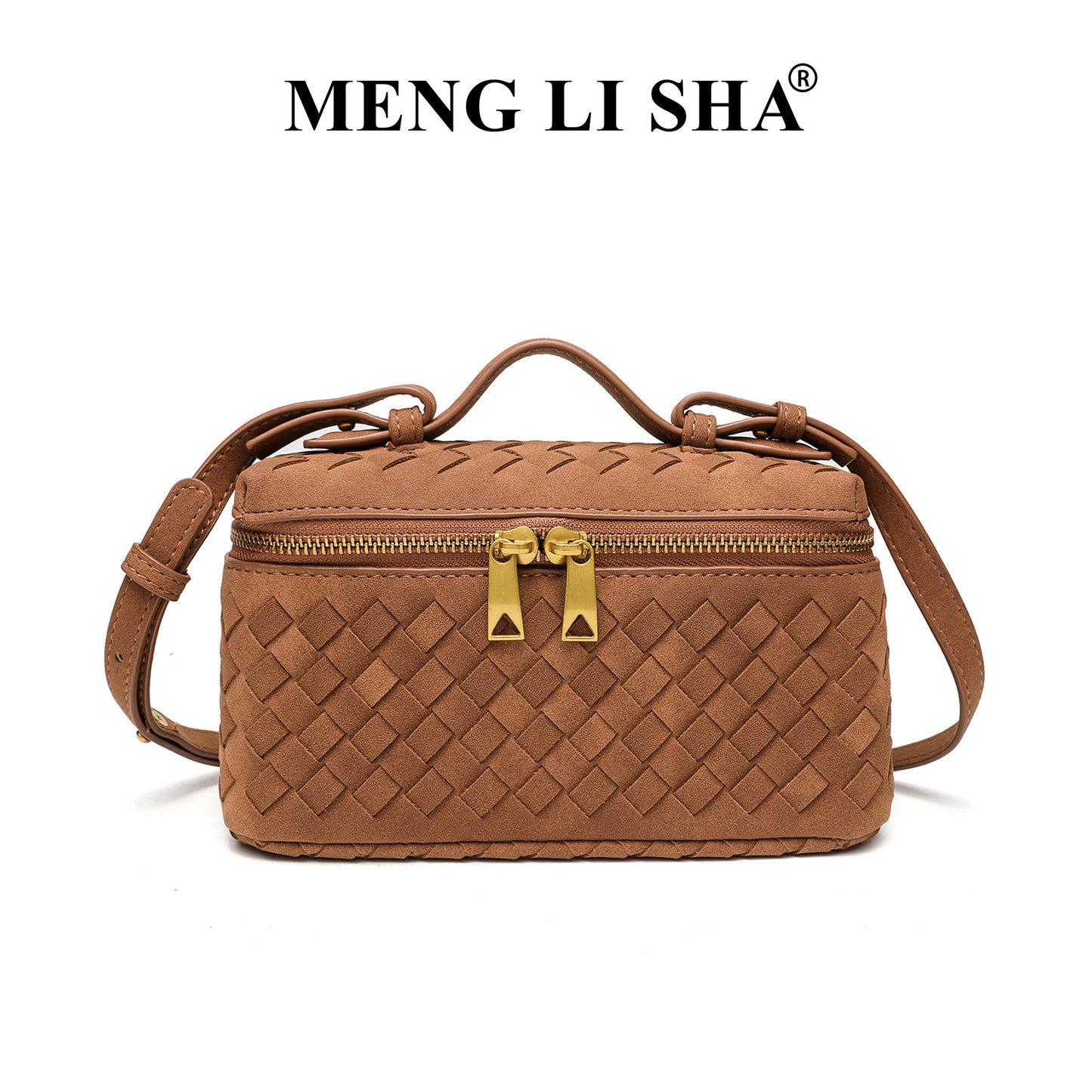 Retro Frosted Hand-woven Lunch Box Trendy Women's Shoulder Bag