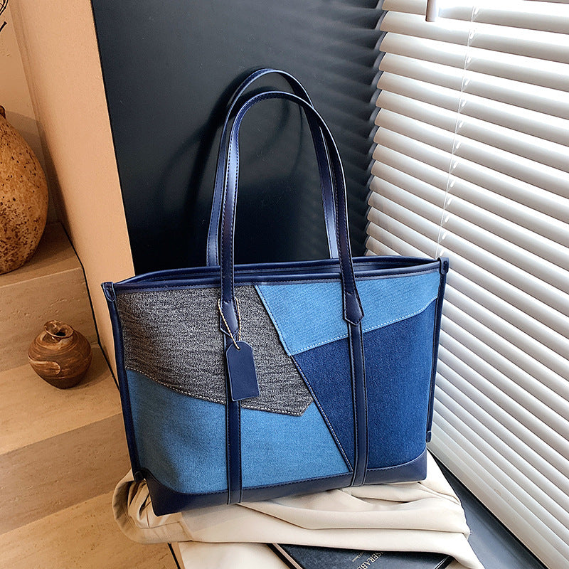 Women's Large Capacity Spring Retro Fashion Contrast Women's Shoulder Bag