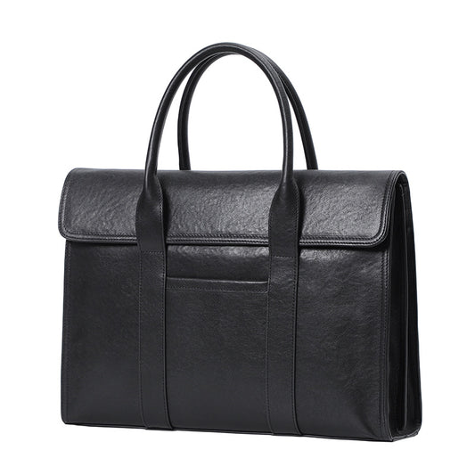 Men's Hand Grip Pattern First Layer Leather Men's Tote