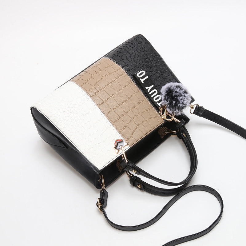 Women's Color Contrast Patchwork Elegant Korean Fashion Women's Handbag