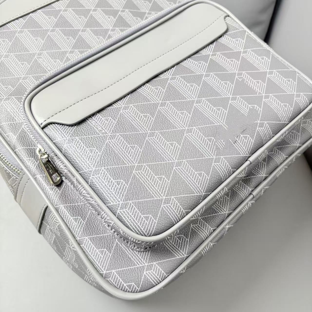 Men's Fashion Personalized Plaid Leather Printed Classic Backpacks