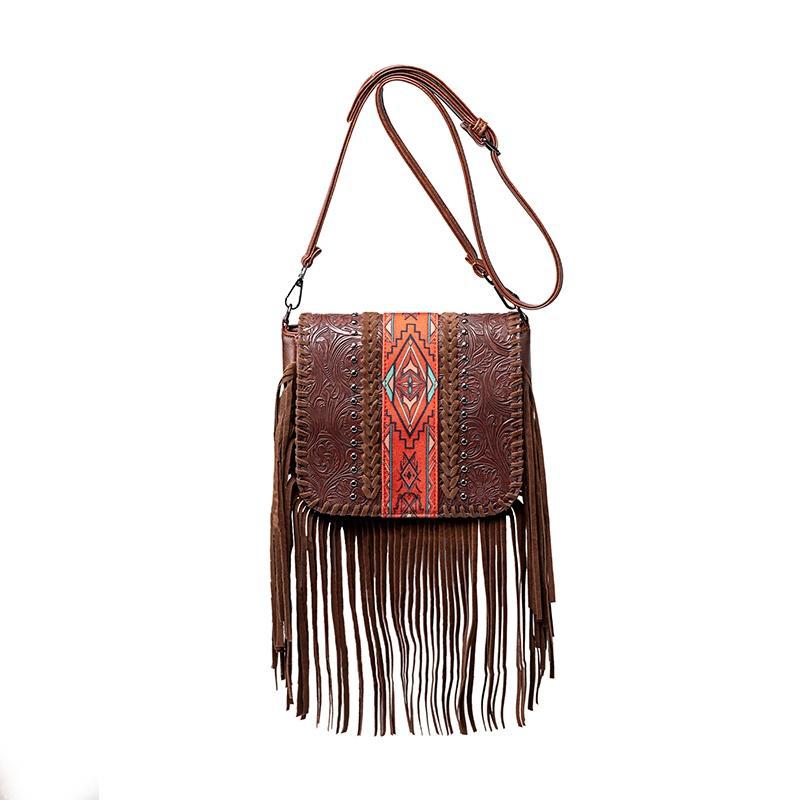 Women's Bohemian Fashion Retro Lace Up Tassel Women's Shoulder Bag