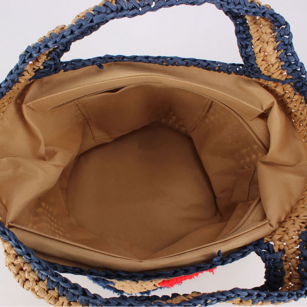 Women's Smiley Face Woven Daily Simplicity Seaside Vacation Women's Handbag