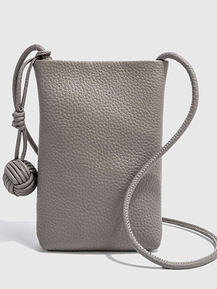 Women's First Layer Cowhide Mini Lychee Pattern Women's Leather Bag