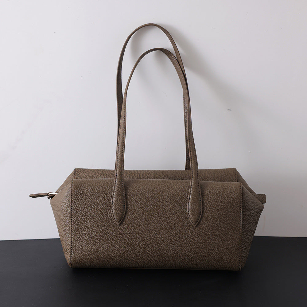 Women's First Layer Cowhide Genuine Leather Underarm Tote Bag