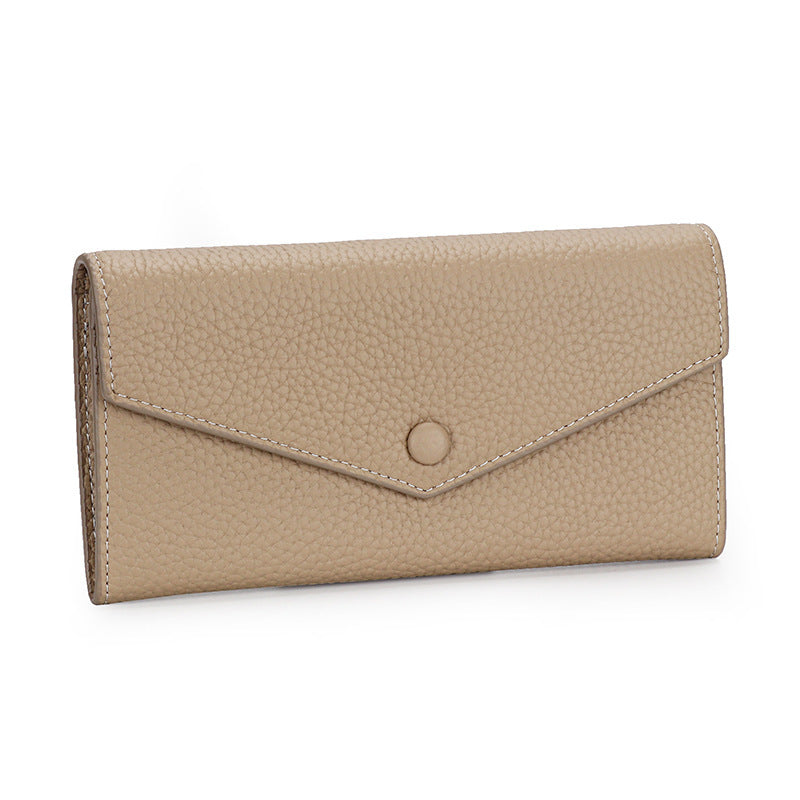 Women's Full Cowhide Long Large Capacity Genuine Ladies Wallet