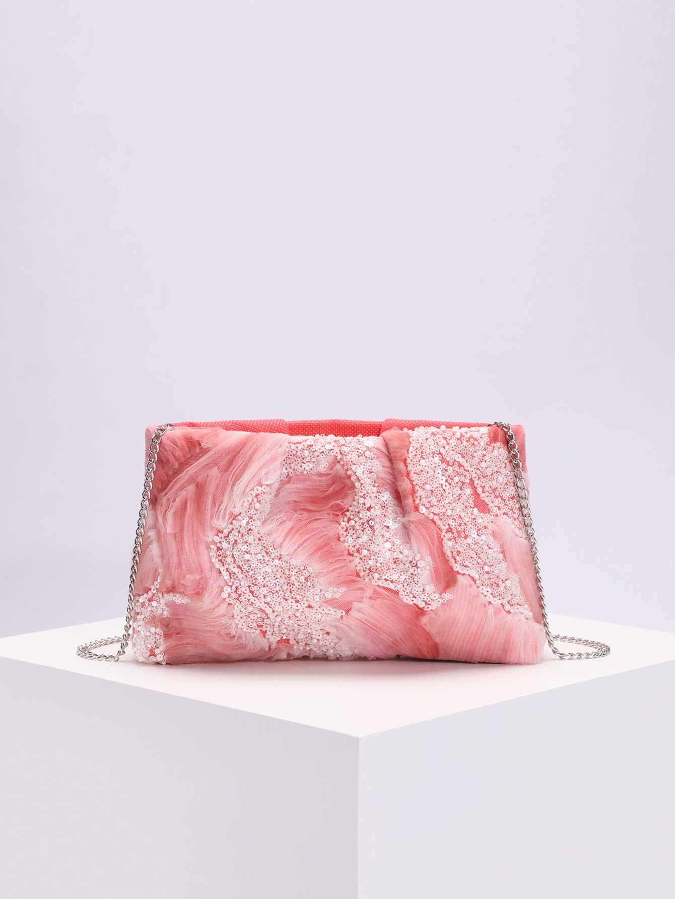 Women's Tube Sequined Pearl Inlaid Holiday Gorgeous Handbags